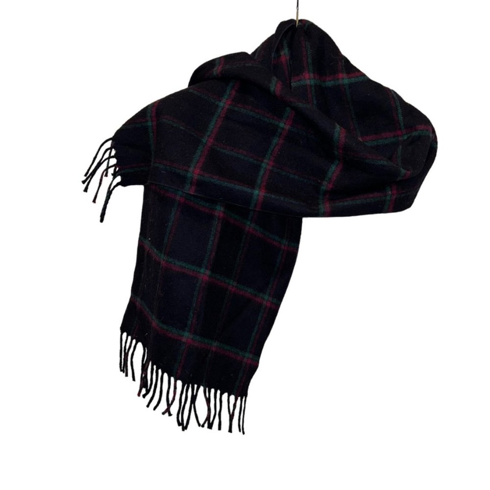 100% cashmere blue pink turquoise plaid COZY HOLIDAYS scarf